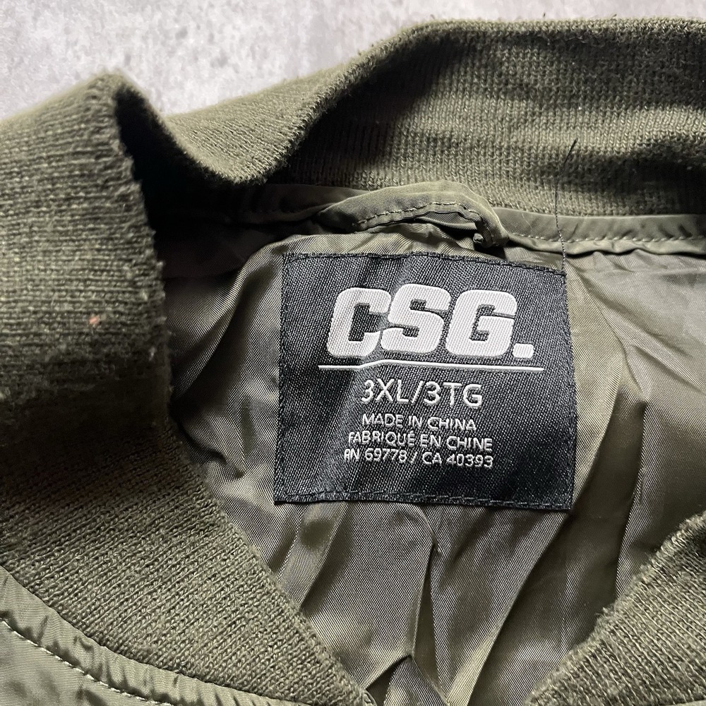 CSG Champs USA Green Flight Windbreaker Jacket Men's Size 3XL Patches - Picture 4 of 12